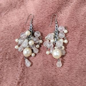 Pearl and crystal earrings